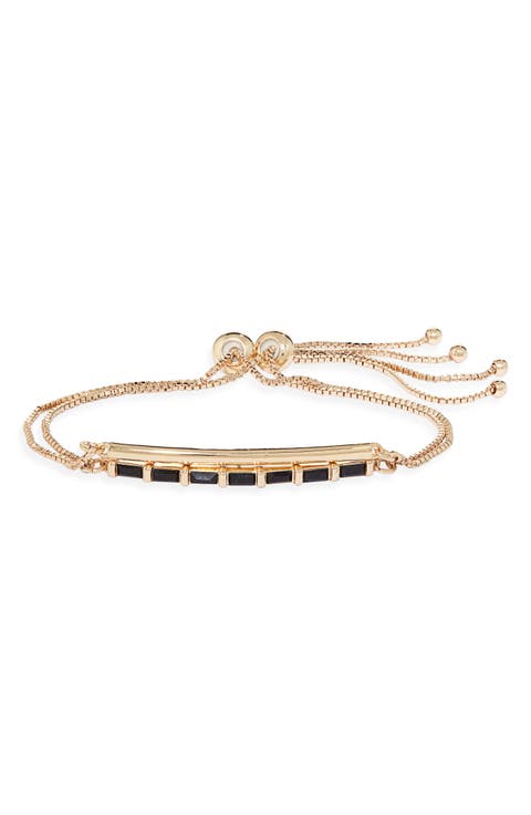 Baguette Cut Bar Slider Bracelet
