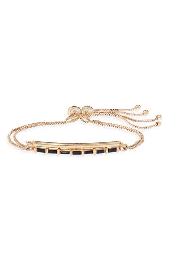Nordstrom Rack Baguette Cut Bar Slider Bracelet In Gold