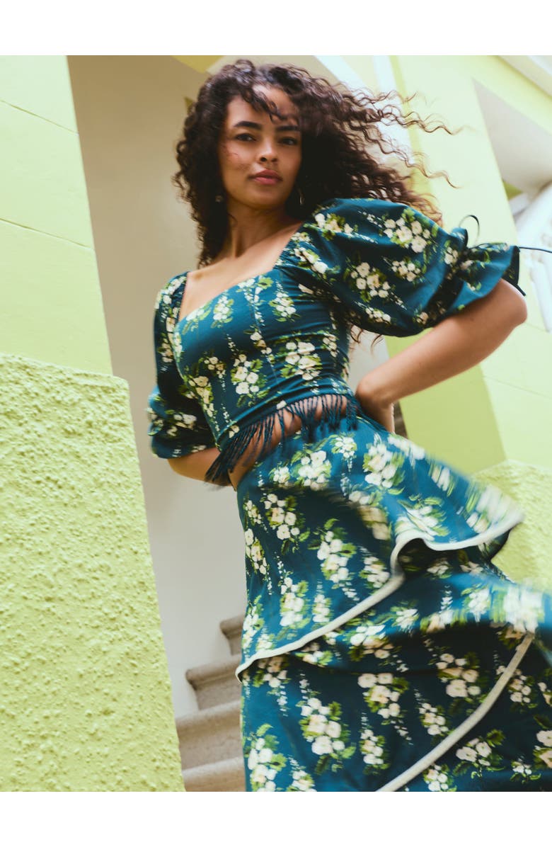 Eddy Jamie Top x McKenzie Collaboration, Alternate, color, Deep Green Cream Floral