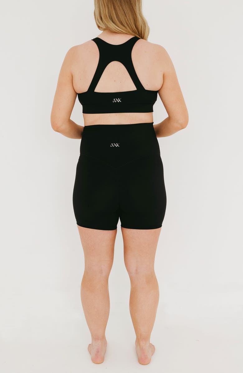 AXK Women's Athletic Maternity Bike Shorts with Supportive Belly Band, Alternate, color, Black