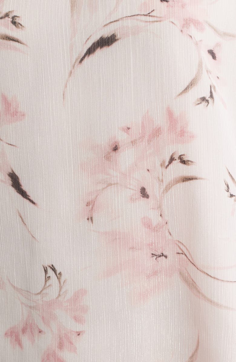 Anne Klein Texture Keyhole Top, Alternate, color, Soft Blossom Multi