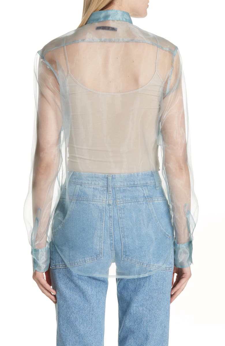 Eckhaus Latta Iridescent Sheer Organza Shirt, Alternate, color, 