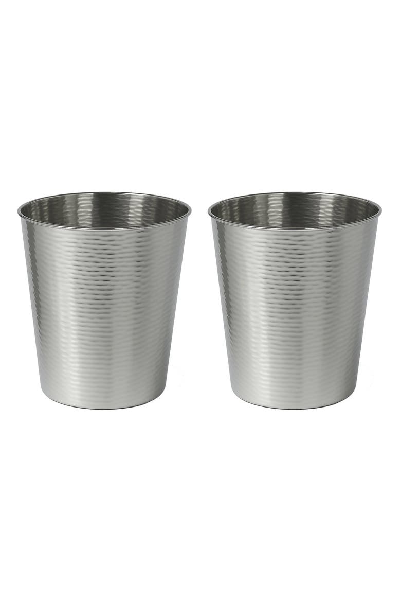Remi Modern Classic Textured Steel 2 Gal Waste Bin, Main, color, Polished Steel
