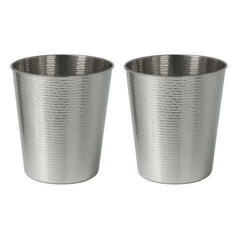 Remi Modern Classic Textured Steel 2 Gal Waste Bin (Set of 2)