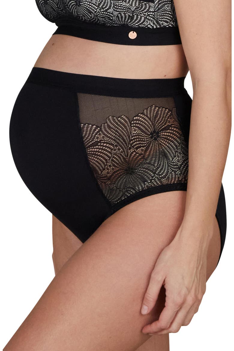 Maxi maternity panties Dahlia, Alternate, color, BLACK