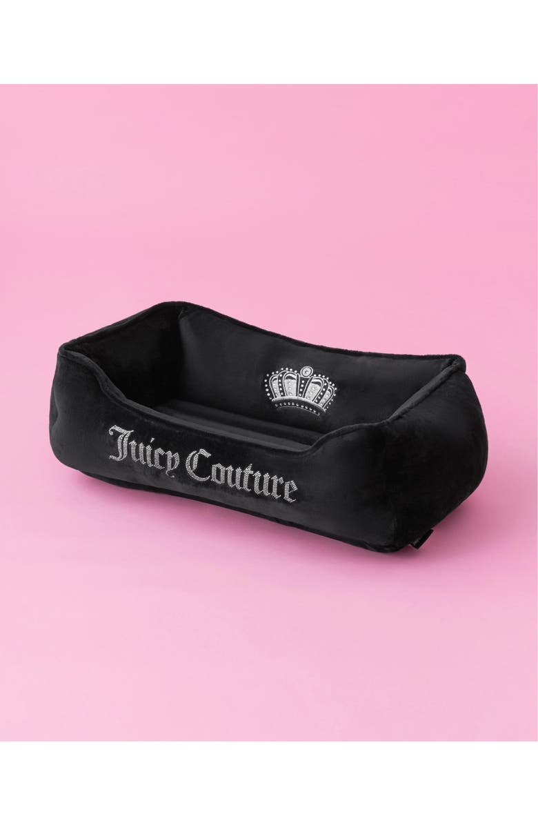Juicy Couture Crown Bling Pet Bed, Alternate, color, Black