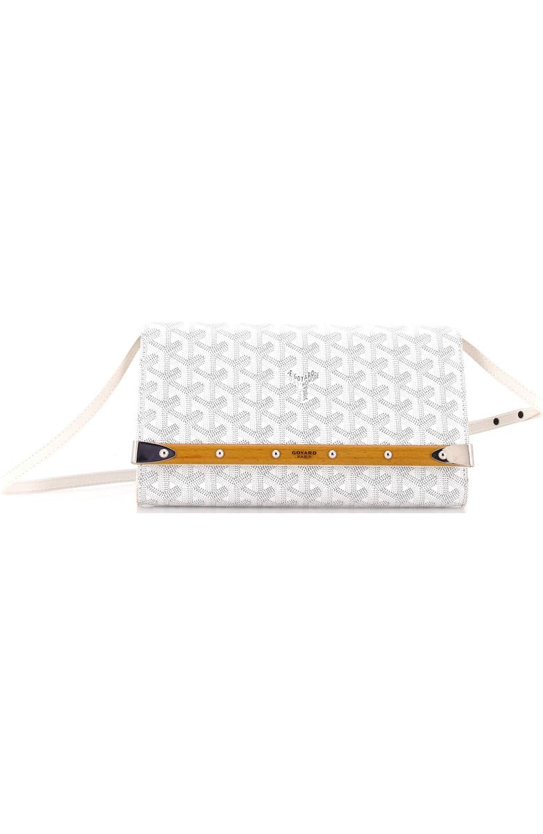 Pre-Owned Goyard Monte Carlo Clutch with Strap Coated Canvas PM, Main, color, White