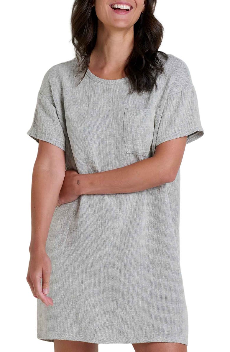 Toad & Co Tate Double Weave Short Sleeve Dress, Alternate, color, Salt