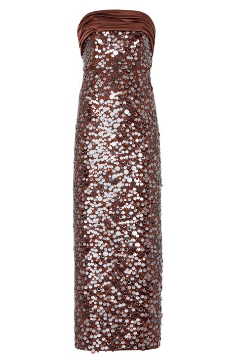 Hana Strapless Sequin Maxi Dress