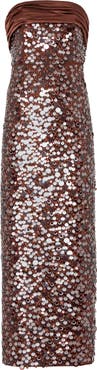Milly Hana Strapless Sequin Maxi Dress