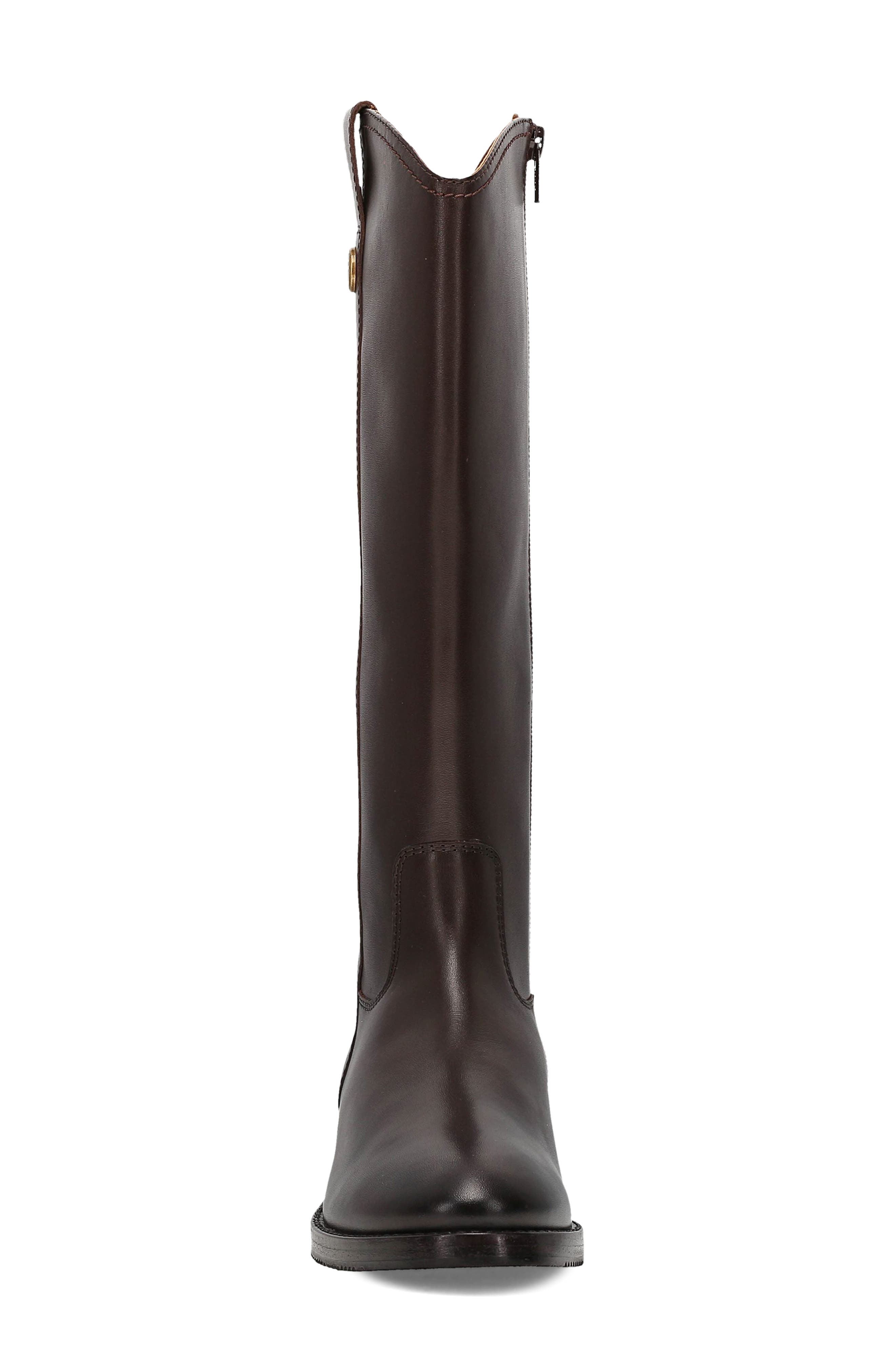 Melissa Button Tall Boot, Alternate, color, DARK BROWN