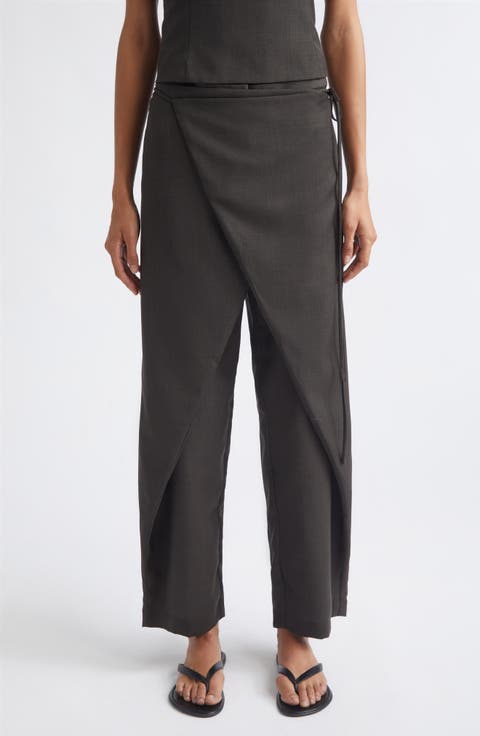 Wrap Rouleau Wool Blend Pants