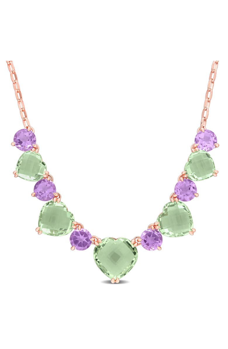 Julianna B. Green Quartz & Amethyst Alternate Necklace, Main, color, Rose-Plated Sterling Silver