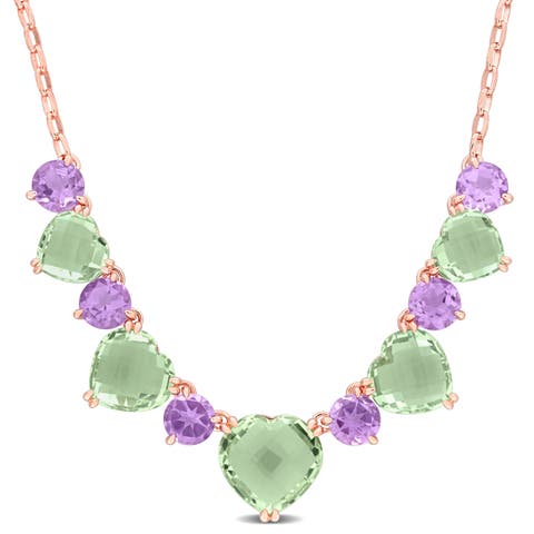 Green Quartz & Amethyst Alternate Necklace