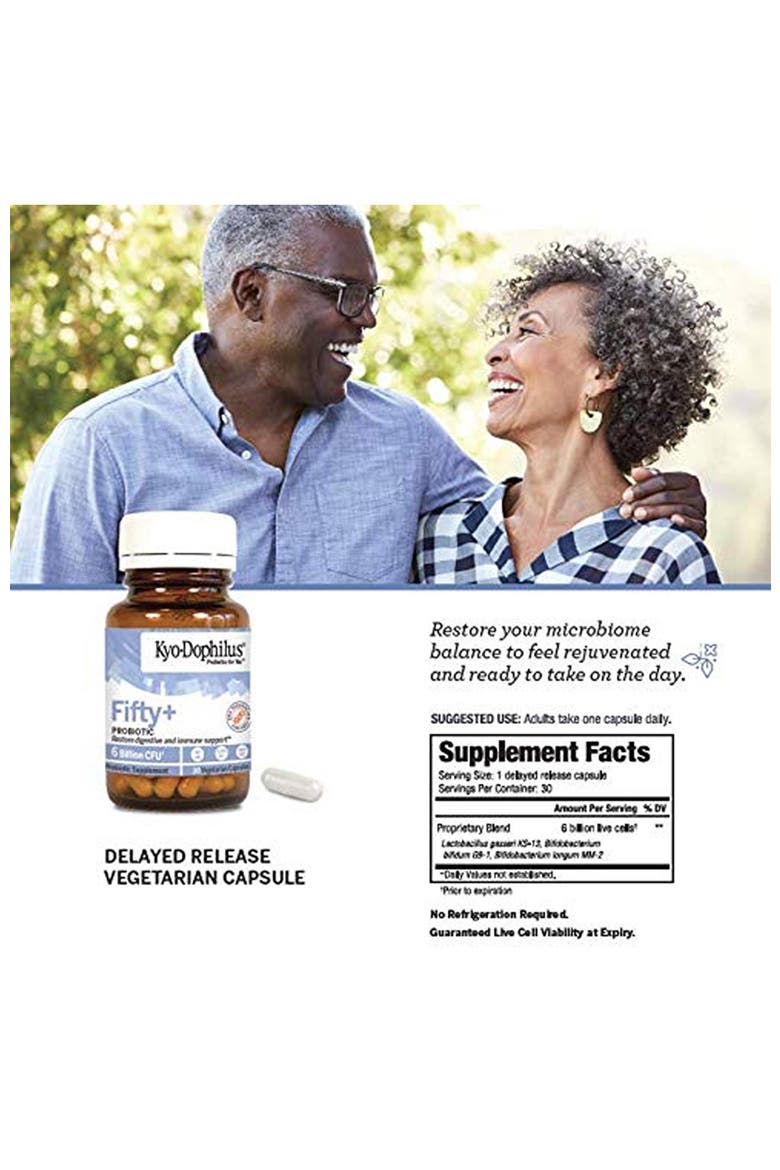 Fifty+ Probiotic, Restore digestive and immune support, 30 Vegetarian Capsules, Alternate, color, None