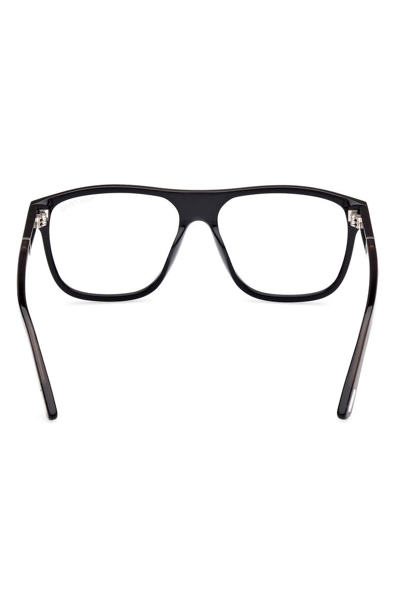 TOM FORD Frances 58mm Square Optical Glasses, Alternate, color, Black Eco Grey / T Logo