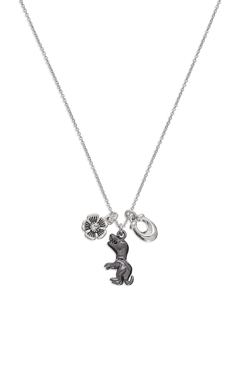 COACH Rexy Charm Necklace, Alternate, color, 