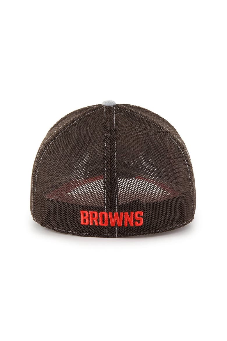 Men's '47 Gray/Brown Cleveland Browns Pixelation Trophy Flex Hat, Alternate, color, Gray