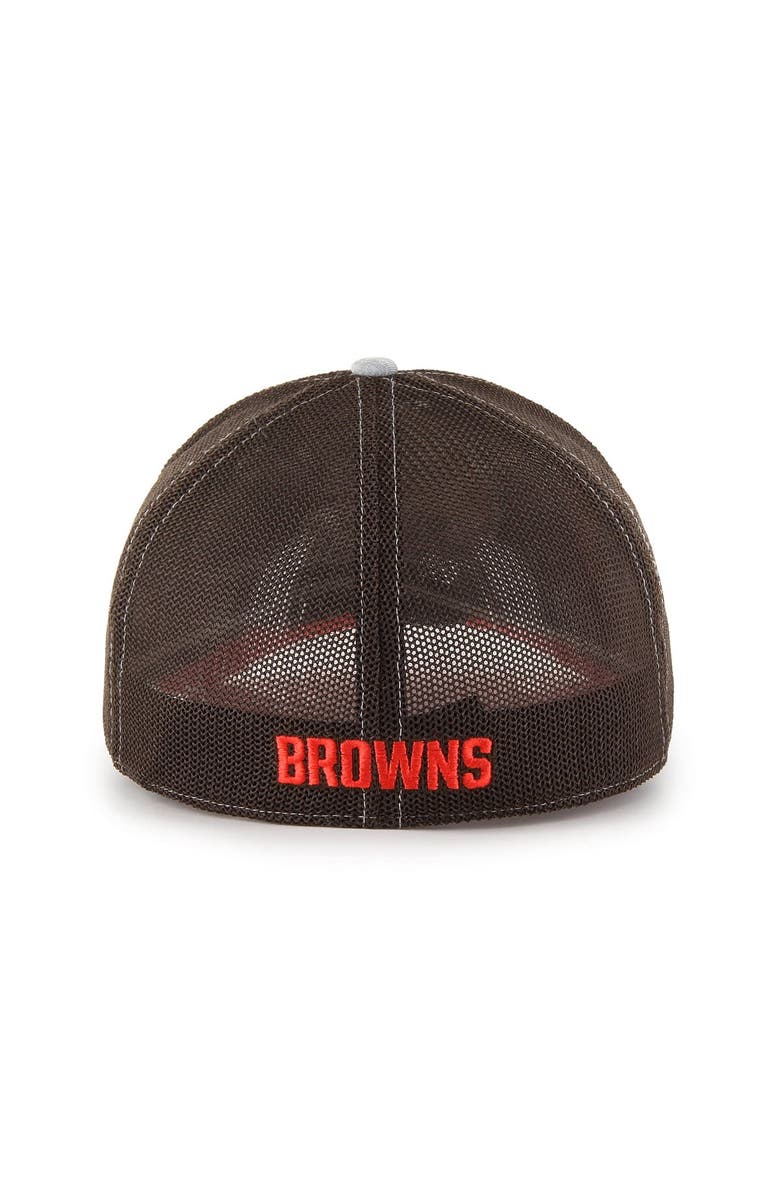 '47 Men's '47 Gray/Brown Cleveland Browns Pixelation Trophy Flex Hat, Alternate, color,