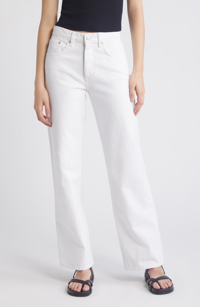 FRAME The Slouchy Straight Leg Jeans, Main, color, White