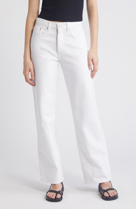 Ladies white jeans straight leg hotsell