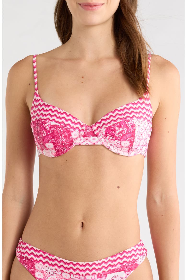 Mona Underwire Bikini Top, Main, color, RADIANT PINK COMBO