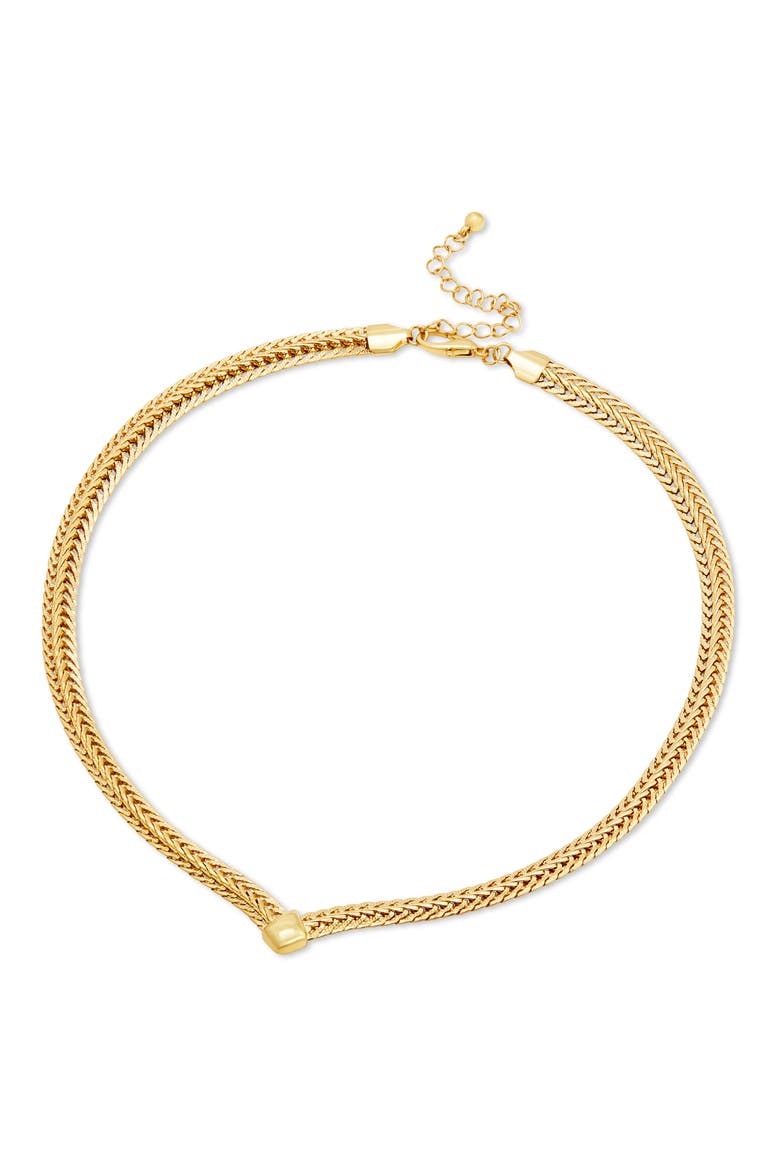 Mesh Chain Collar Necklace, Main, color, YELLOW
