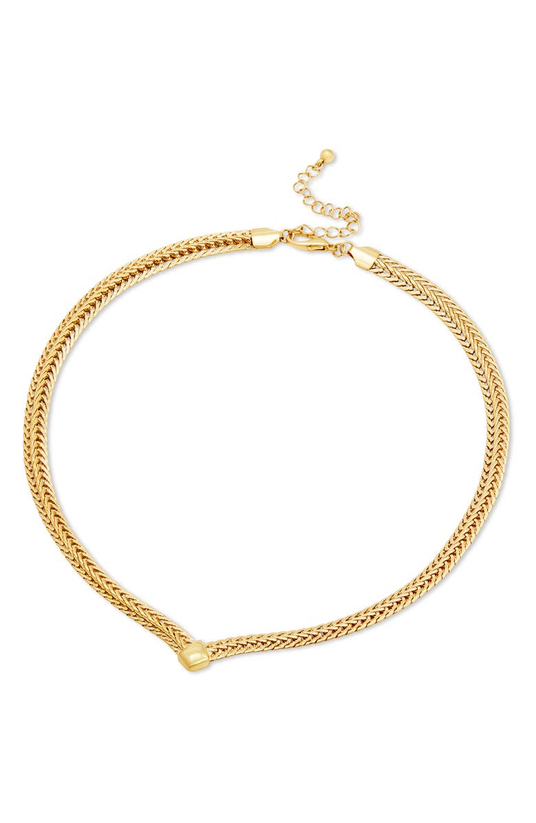 SAVVY CIE JEWELS Mesh Chain Collar Necklace, Main, color, Yellow