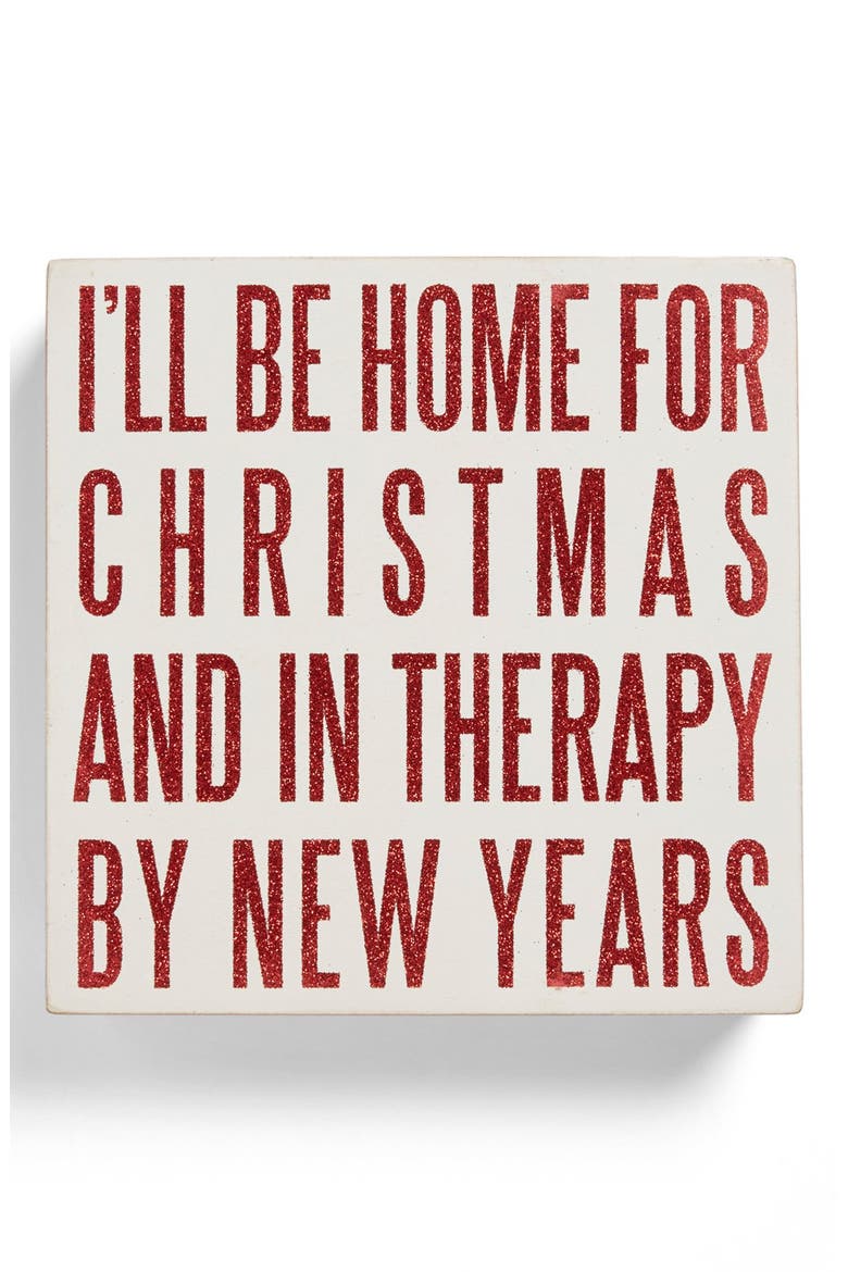 'Therapy by New Year's' Box Sign, Main, color, WHITE