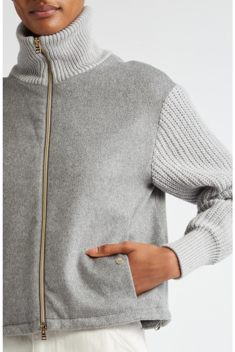 Cashmere and Wool Shaker Stitch Jacket, Alternate, color, GREY