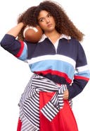 ELOQUII Striped Polo Shirt