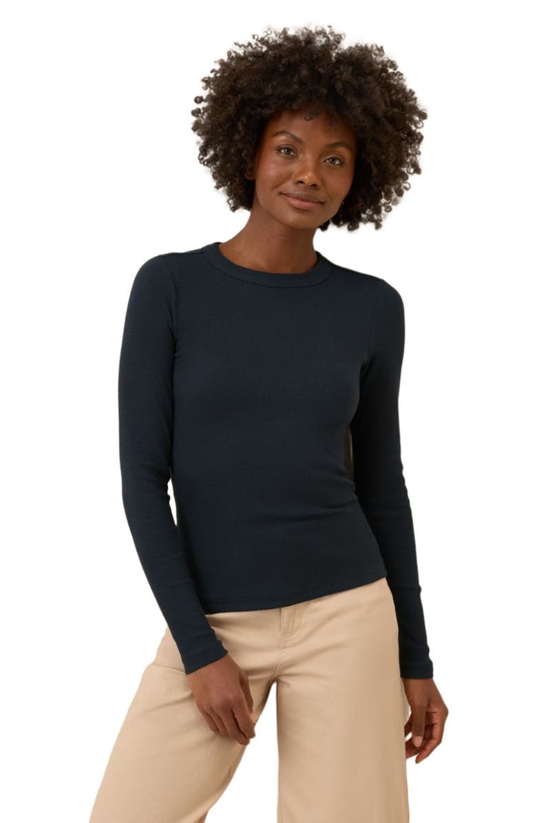Pact Perfect Rib Long Sleeve Tee, Alternate, color, Midnight Blue