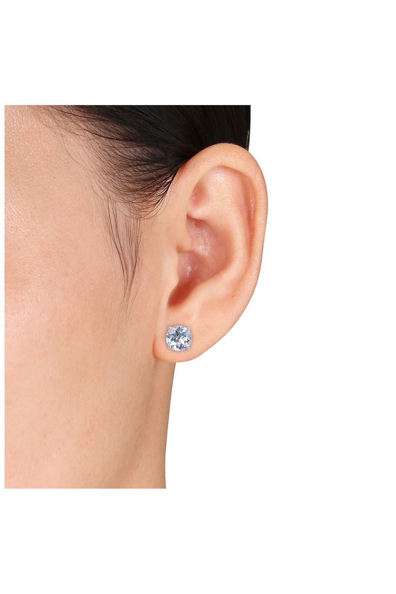 Sky Blue Topaz Stud Earrings & Necklace Set, Alternate, color, BLUE