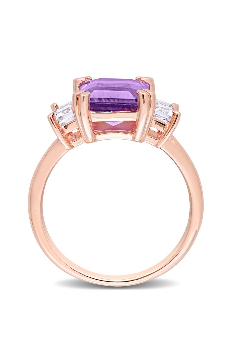 Julianna B. Gemstones Octagon 3-Stone Ring, Alternate, color, Amethyst/Rose-Plated