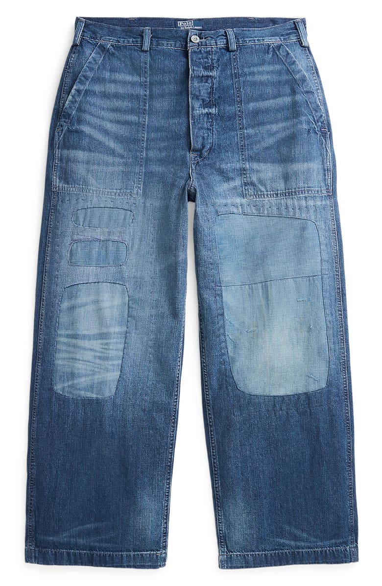 Polo Ralph Lauren Naval Patchwork Straight Leg Jeans, Alternate, color,