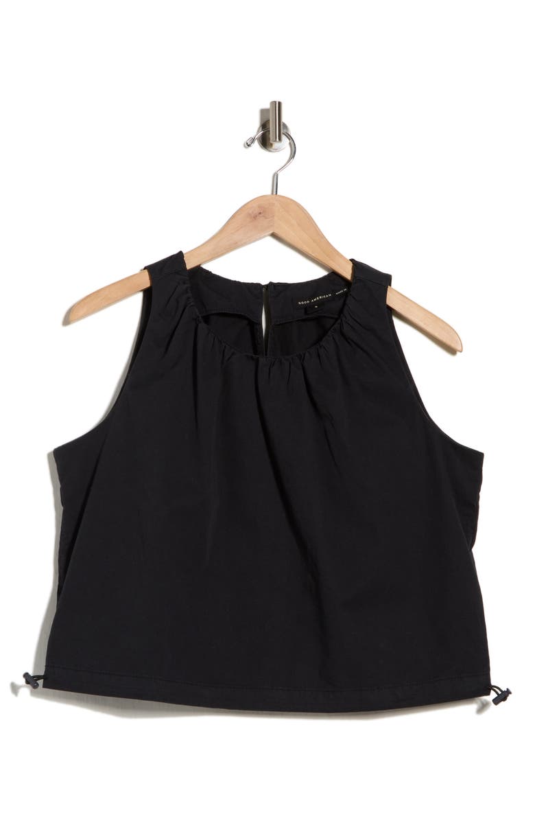 Good American Twill Parachute Bubble Top, Main, color, Black001