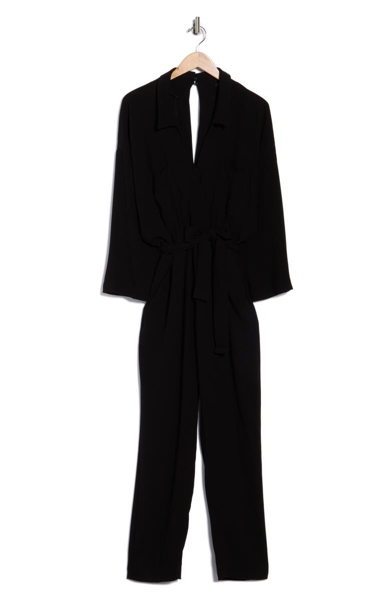 maje Patyn V-Neck Jumpsuit, Main, color, Noir