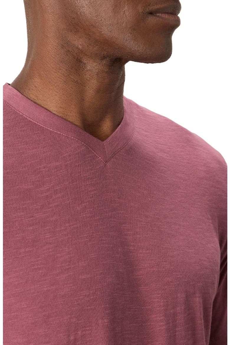 Organic Cotton Featherweight Slub V-Neck Tee, Alternate, color, Mauve
