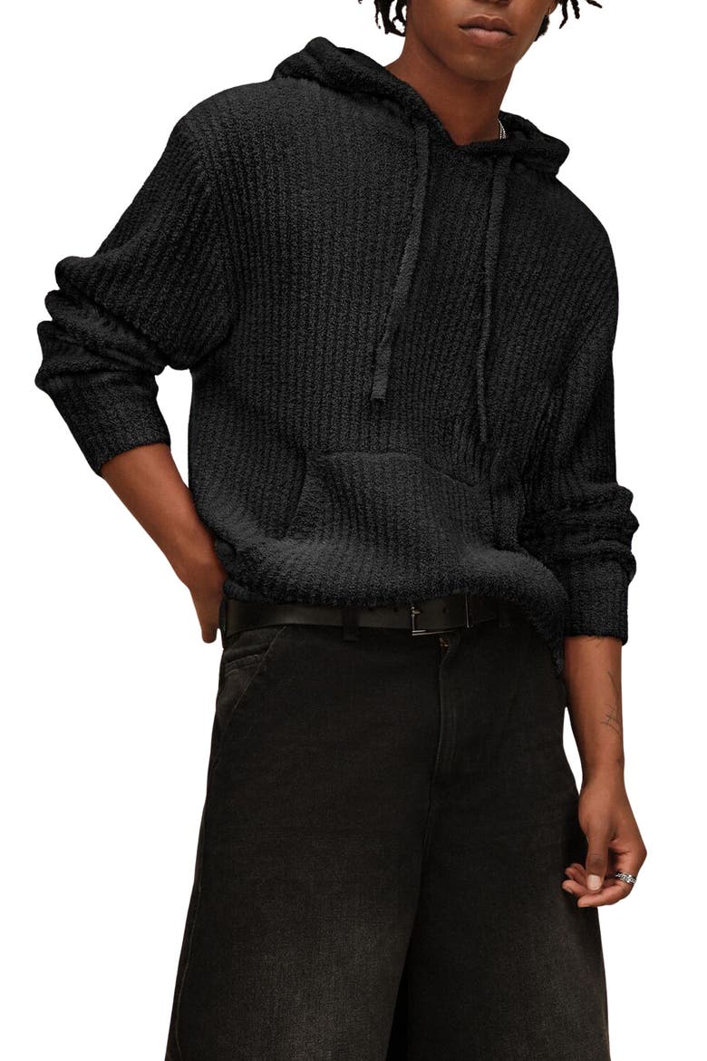 Finnegan Rib Hoodie, Alternate, color, BLACK