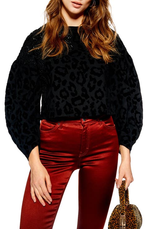 Sequin Embellished Leopard Sweater