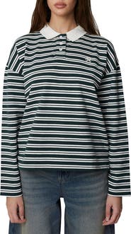 Good For Nothing Long Sleeve Striped Polo