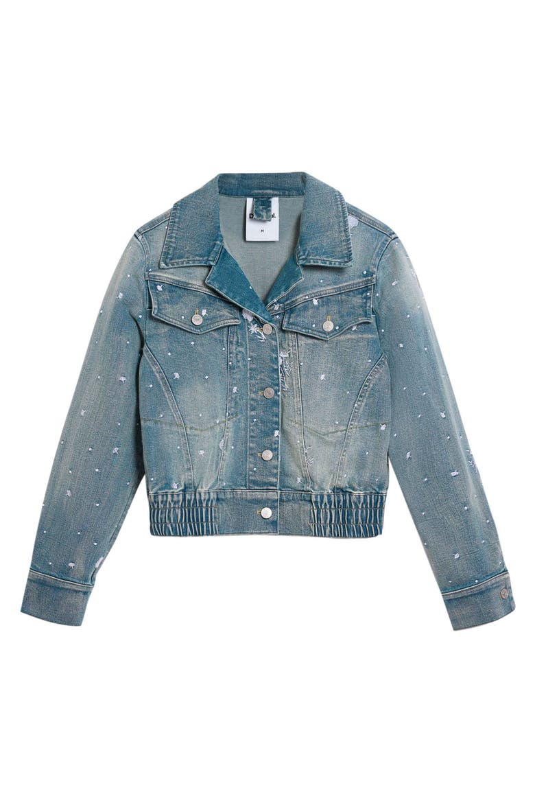 Embroidered Denim Trucker Jacket, Alternate, color, MEDIUM BLUE