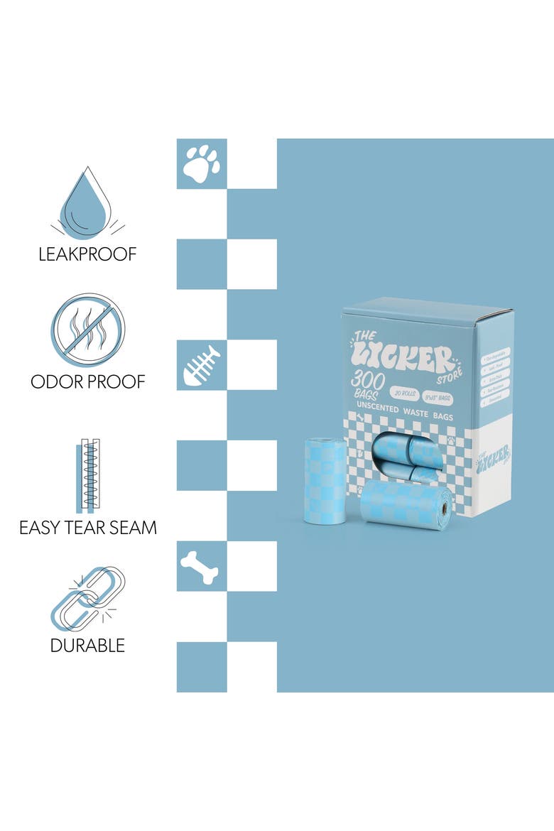 13 in. x 9 in. Extra Thick Leak Proof Unscented Dog Poop Bags, Blue, Alternate, color, 540 Count, 36-Rolls