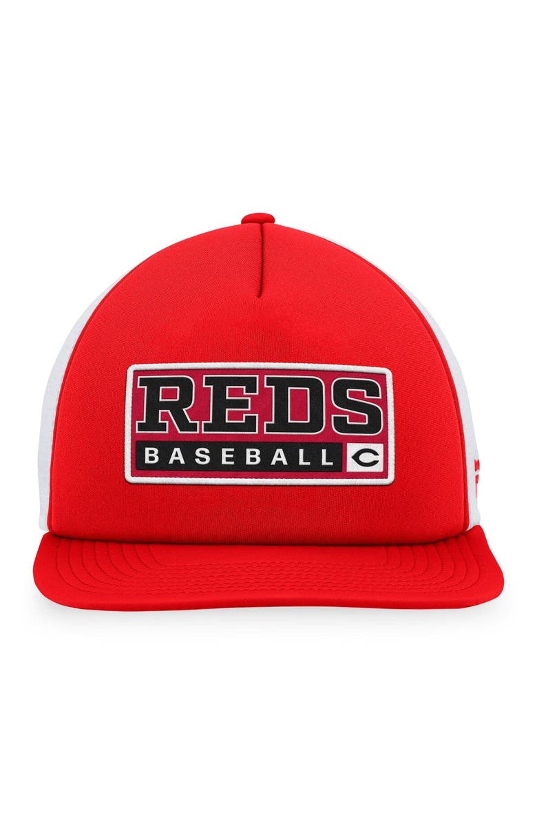 MAJESTIC Men's Majestic Red/White Cincinnati Reds Foam Trucker Snapback Hat, Alternate, color, 