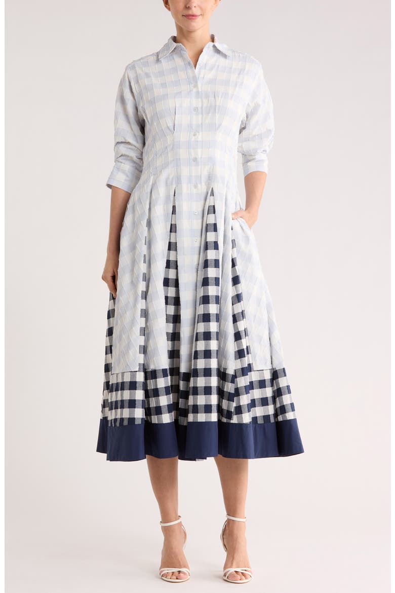 Jazz Pintuck Cotton Shirtdress, Main, color, PERIWINKLE SKY MULTI