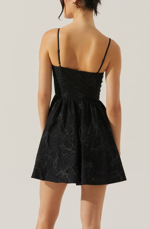 Astr The Label Linelly Floral Sleeveless Fit & Flare Minidress In Black