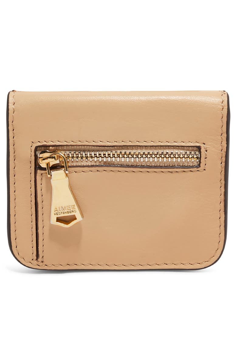 AIMEE Pucker Up Leather Card Case, Alternate, color, Camel