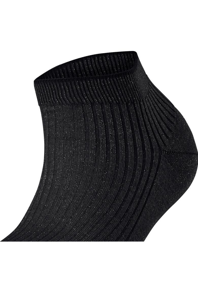 Falke Metallic Rib Quarter Socks, Alternate, color, Black