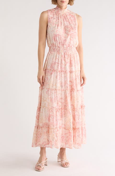 High Neck Tiered Maxi Dress