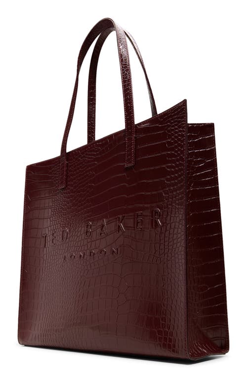 Ted Baker London Soocon Faux Leather Tote In Burgundy